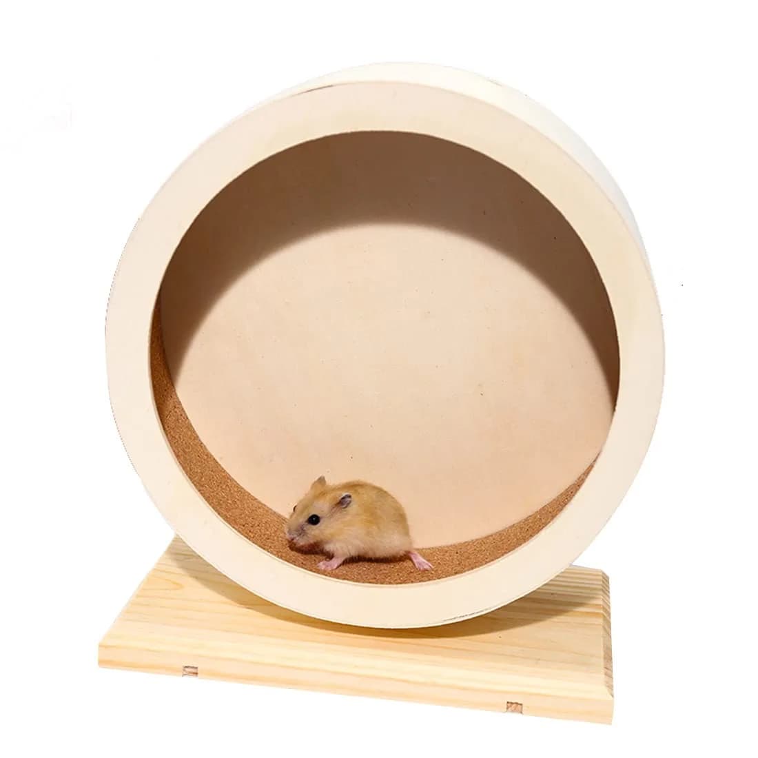 antiai Hamster Wooden Silent Wheel, 9.8 Inch Small Animal Exercise Wheel | Quiet, Durable & Safe for Small Pets