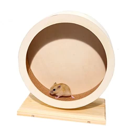 antiai Hamster Wooden Silent Wheel, 9.8 Inch Small Animal Exercise Wheel | Quiet, Durable & Safe for Small Pets thumbnail 1