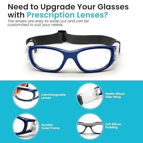 BLUE CUT Safety Basketball Goggles for Kids | Anti-Fog, Adjustable Strap, Durable Plastic Frame thumbnail 6