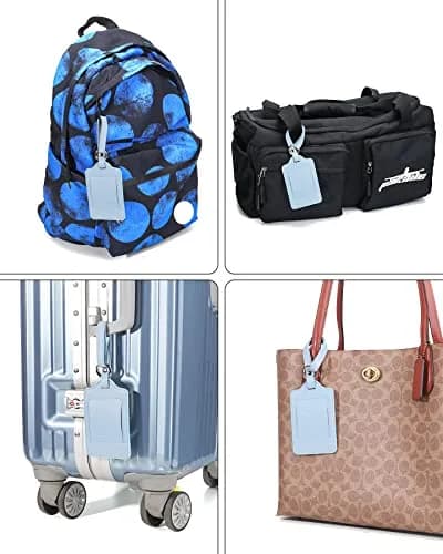 Teskyer Leather Luggage Tags for Suitcases 3 Pack | Lichee Cyan, Privacy & Durability, 2.7x10.7 inches thumbnail 8