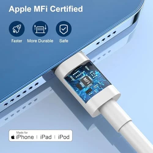 GREPHONE iPhone Charger Fast Charger 6FT Lightning Cable | 4-Pack USB C Wall Adapters thumbnail 4