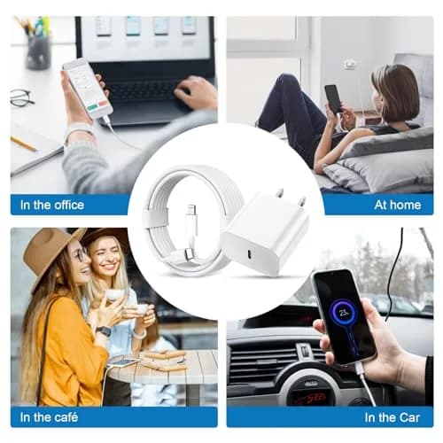 GREPHONE iPhone Charger Fast Charger 6FT Lightning Cable | 4-Pack USB C Wall Adapters thumbnail 6