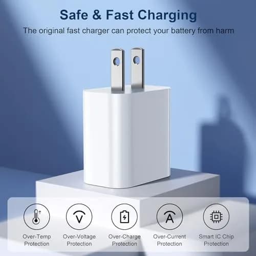 GREPHONE iPhone Charger Fast Charger 6FT Lightning Cable | 4-Pack USB C Wall Adapters thumbnail 3