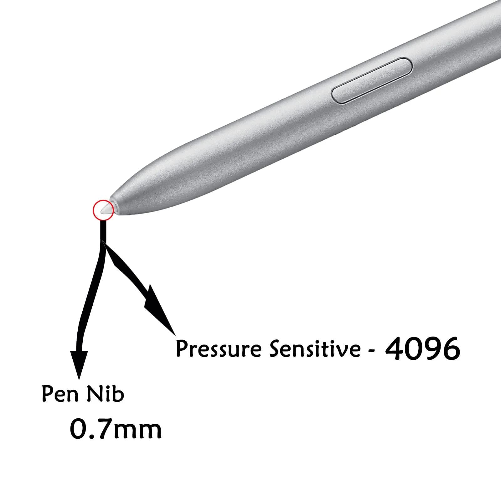Dogxiong Mystic Silver Stylus Pen for Samsung Galaxy Tab S7 FE | 4096 Pressure Levels - view 3