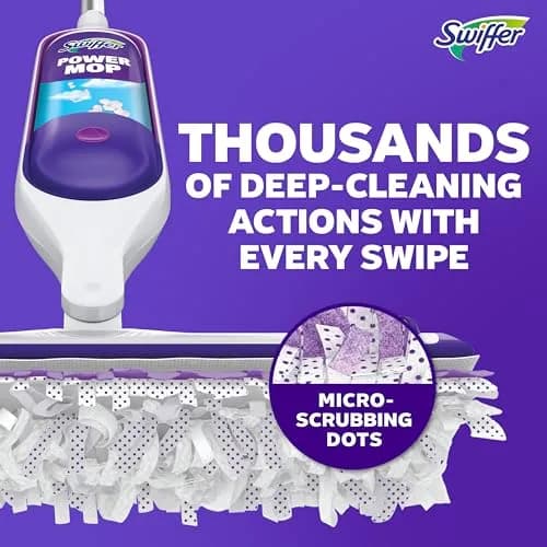 Swiffer PowerMop Mopping Kit with 2 Pads, 1 Solution Refill & 2 Batteries | Cleans Floors in Half the Time thumbnail 5