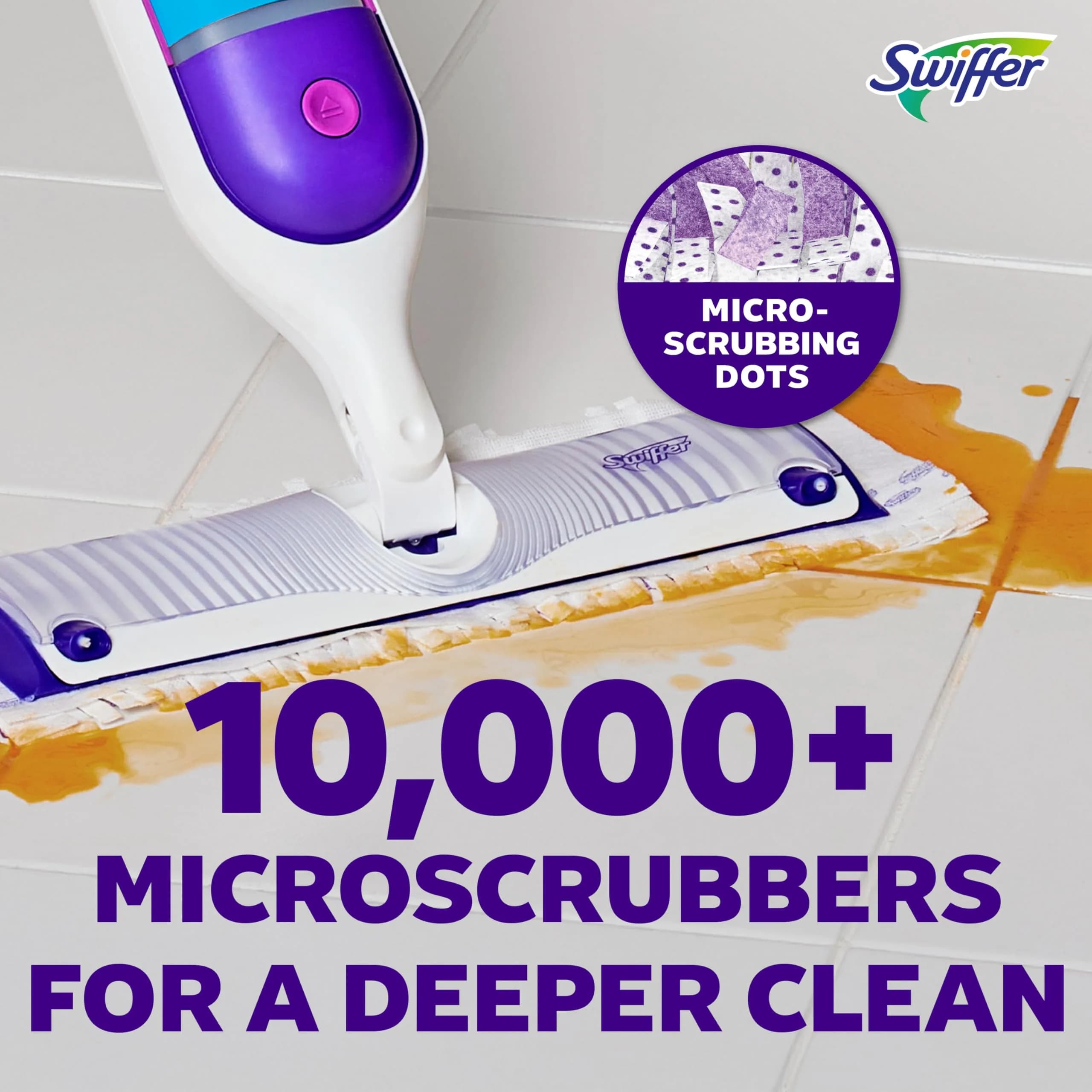 Swiffer PowerMop Mopping Kit with 2 Pads, 1 Solution Refill, 2 Batteries | All-in-One Electric Spray Cleaner for Multi-Surface and Wood Floors - view 3