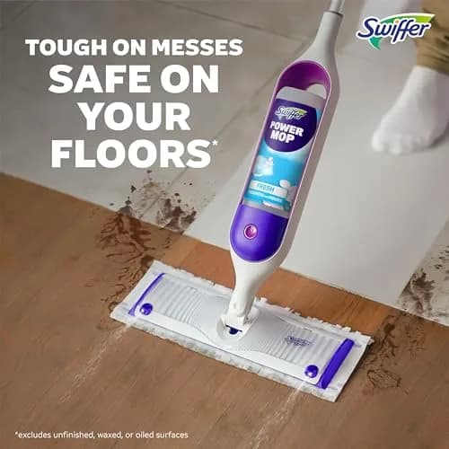 Swiffer PowerMop Mopping Kit with 2 Pads, 1 Solution Refill & 2 Batteries | Cleans Floors in Half the Time thumbnail 8