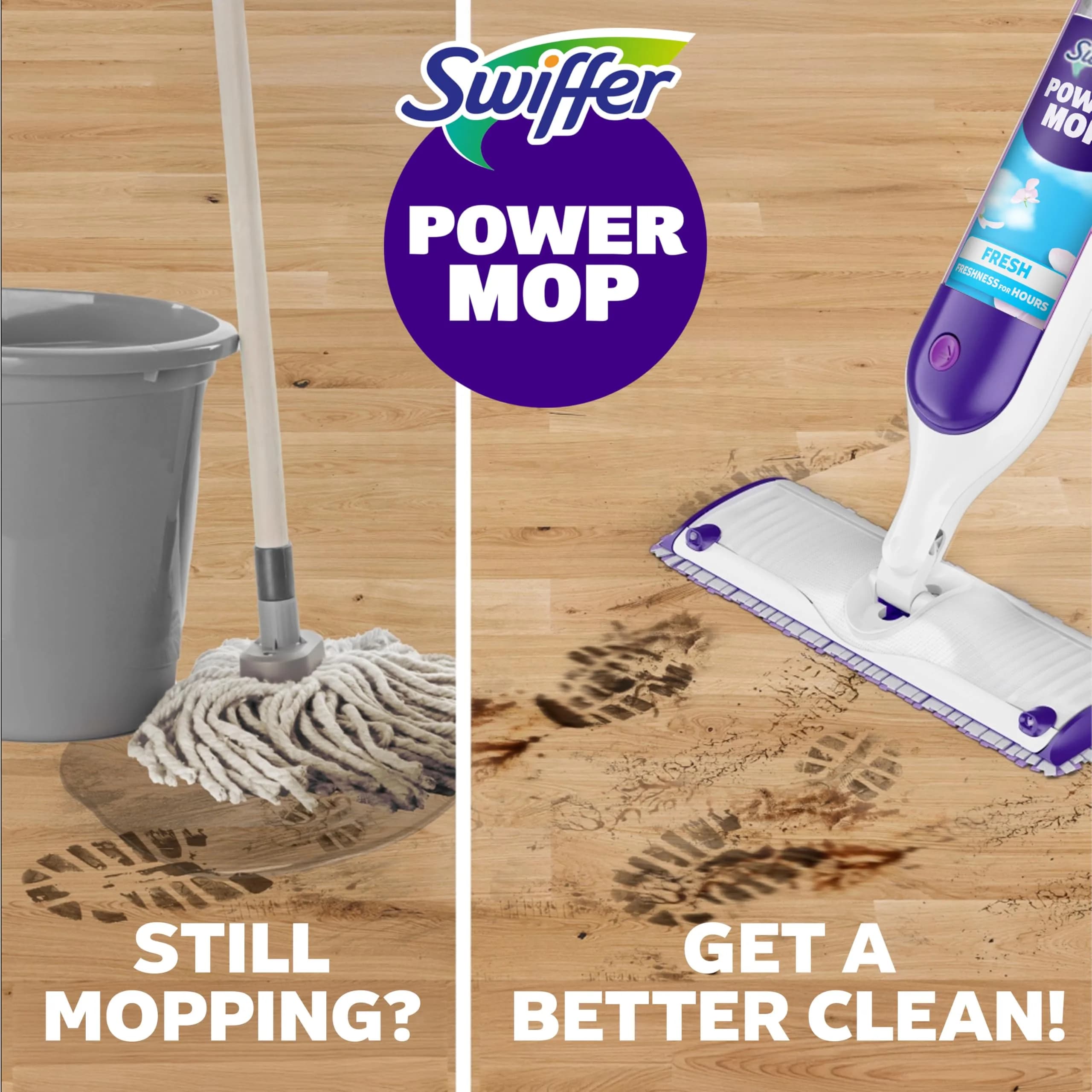 Swiffer PowerMop Mopping Kit with 2 Pads, 1 Solution Refill, 2 Batteries | All-in-One Electric Spray Cleaner for Multi-Surface and Wood Floors - view 4