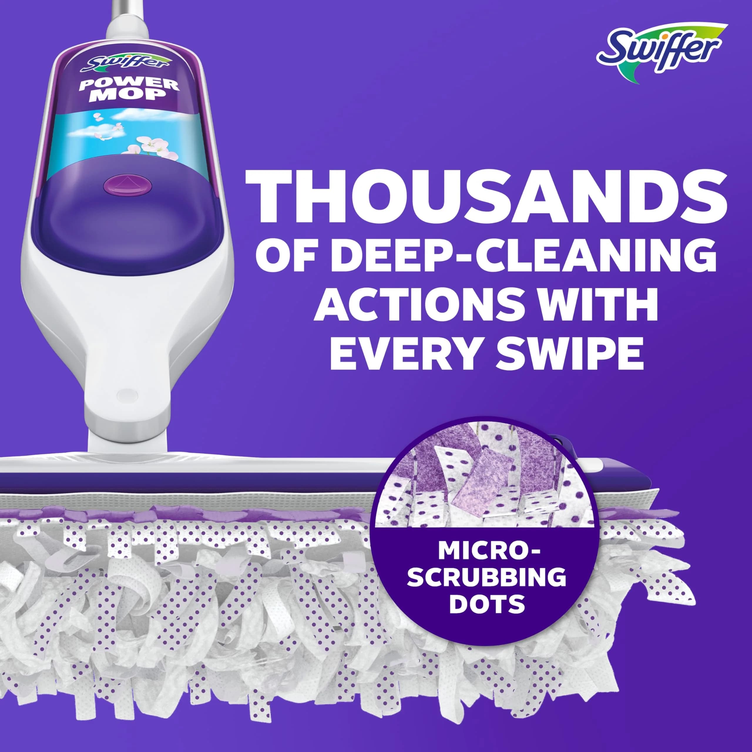 Swiffer PowerMop Mopping Kit with 2 Pads, 1 Solution Refill, 2 Batteries | All-in-One Electric Spray Cleaner for Multi-Surface and Wood Floors - view 5