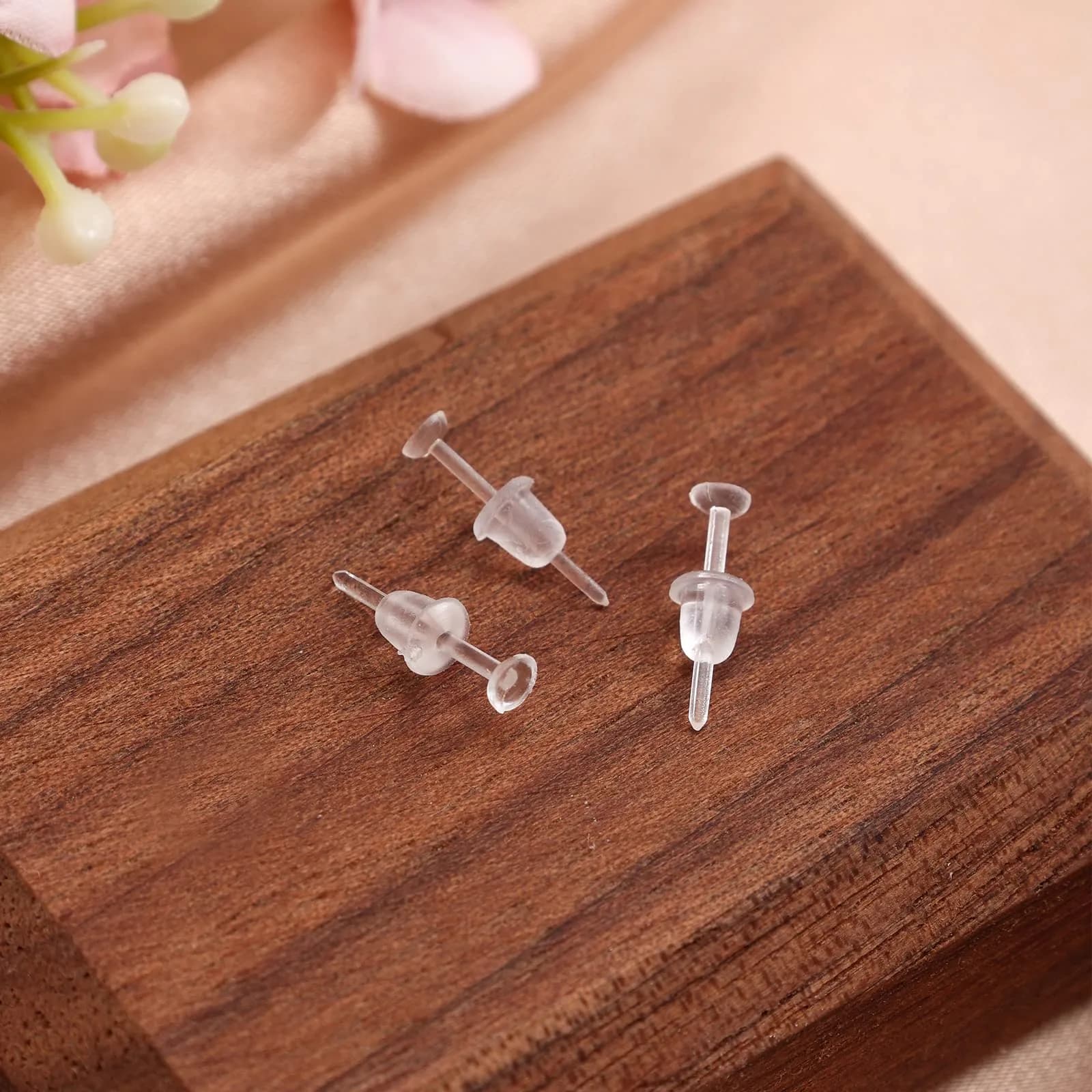 Nkwuire Clear Plastic Earrings 200 PCS | Invisible Studs for Sports, Work, DIY - view 5