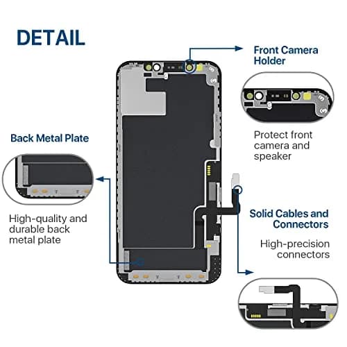 FFtopu iPhone 12 and 12 Pro Screen Replacement Kit 6.1'' LCD Display 3D Touch Full HD Digitizer Assembly | 156 g (5.5 oz) Kit thumbnail 6
