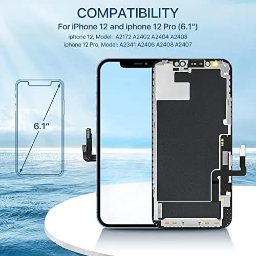 FFtopu iPhone 12 and 12 Pro Screen Replacement Kit 6.1'' LCD Display 3D Touch Full HD Digitizer Assembly | 156 g (5.5 oz) Kit thumbnail 2