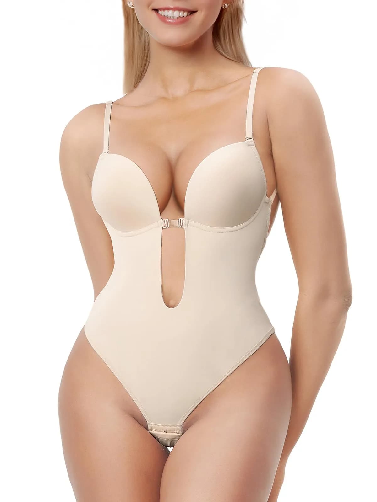 Decorus Backless Bodysuit Strapless | Low-Back Thong Body-shaper for Women, Seamless, Open-back, Wedding-Ready (70-120 chars) - main product image