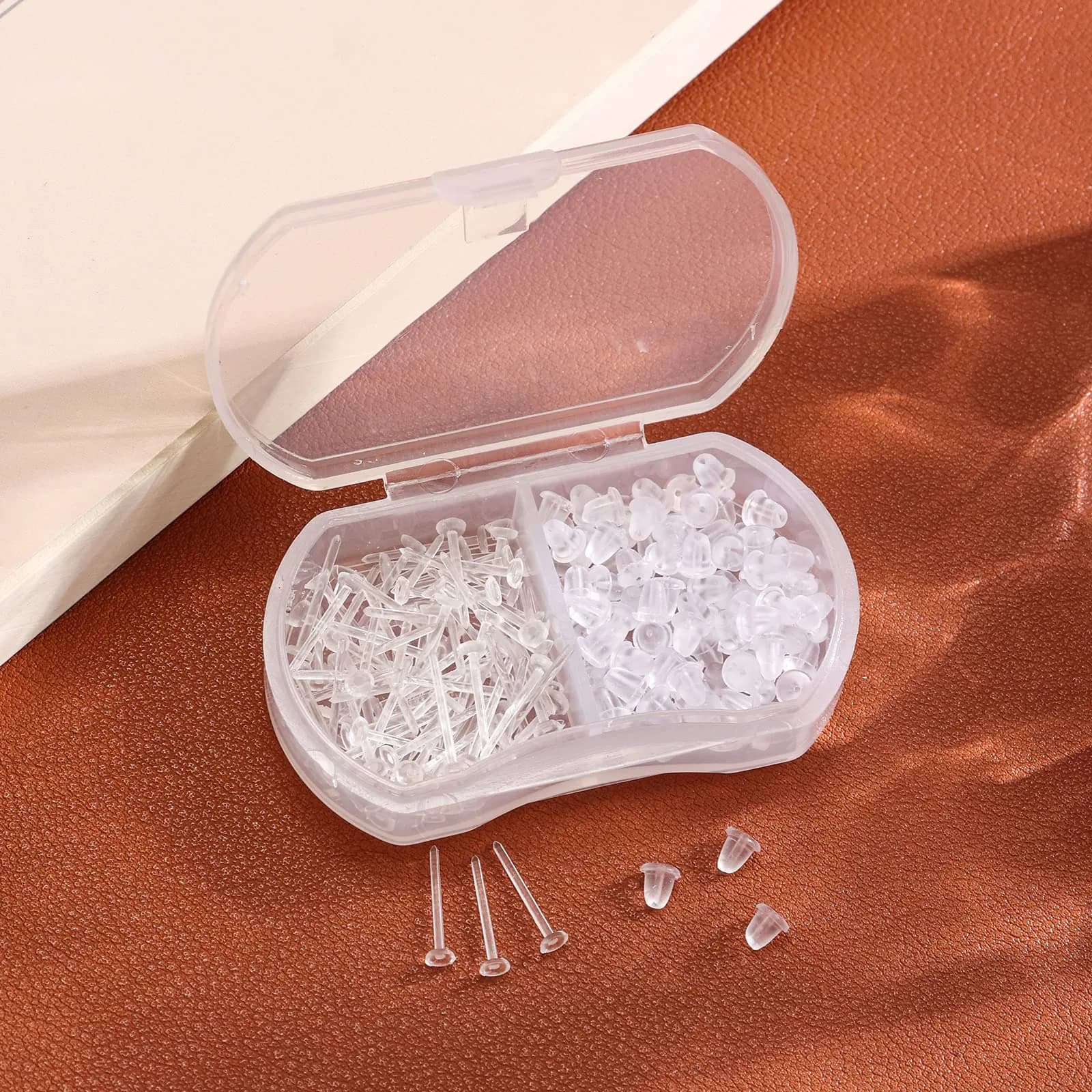Nkwuire Clear Ball Plastic Earrings - 200 PCS Invisible Studs for Sports, Work, DIY - view 3