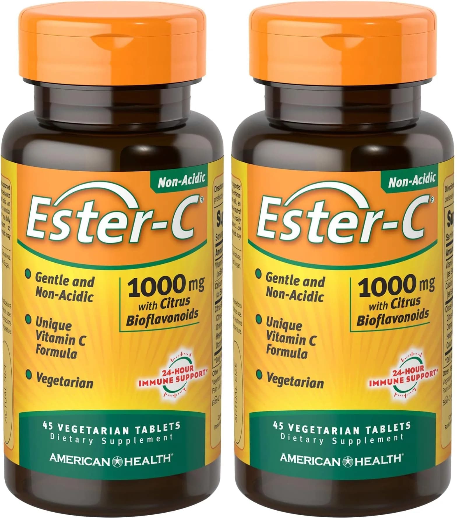 American Health Ester-C with Citrus Bioflavonoids, Tablet, 45 Count (Pack of 2) | 24-Hour Immune Support & Antioxidant