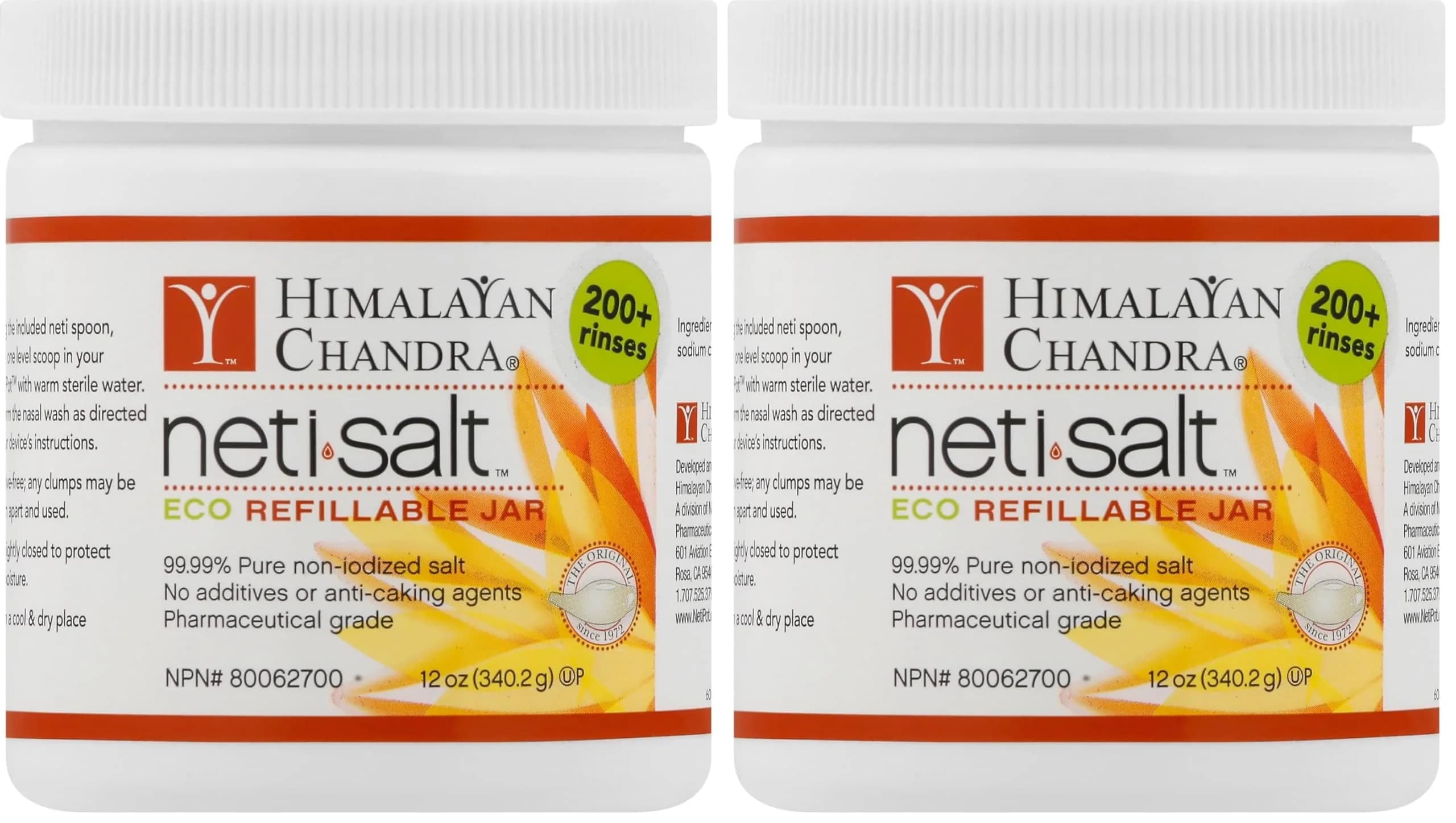 Himalayan Chandra Pharmaceutical Grade USP Salt Jar 12 oz (340 g) | Pure Non-Iodized Salt for Neti Pot & Culinary Use — White