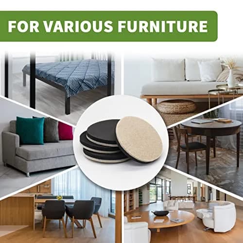 COVERCORNER Furniture Sliders for Hardwood Floors 8 PCS, 3 1/2" (8.9 cm) | Protects Floors & Moves Heavy Furniture Easily thumbnail 6