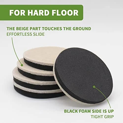 COVERCORNER Furniture Sliders for Hardwood Floors 8 PCS, 3 1/2" (8.9 cm) | Protects Floors & Moves Heavy Furniture Easily thumbnail 3