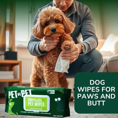 PET N PET Dog Wipes 100 Count Unscented Hypoallergenic | Waterless Pet Grooming Wipes for Paws & Face thumbnail 5
