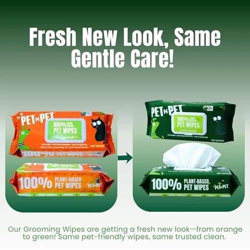 PET N PET Dog Wipes 100 Count Unscented Hypoallergenic | Waterless Pet Grooming Wipes for Paws & Face thumbnail 2