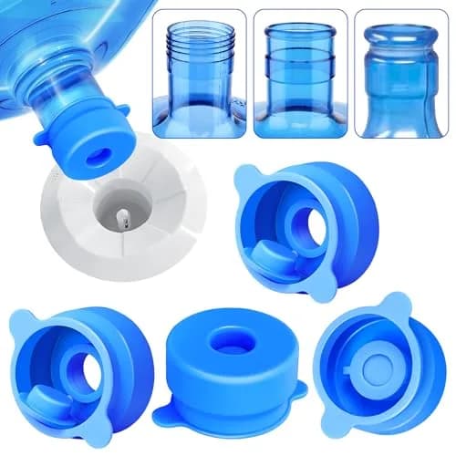 U-Goforst 6 PCS 3 & 5 Gallon Water Jug Caps - Blue Silicone Reusable Bottle Covers | Non-Spill & Leak-Free thumbnail 8