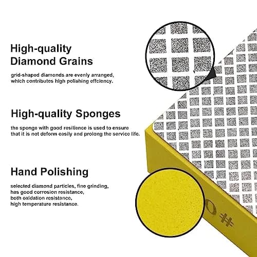 EGOFIX Diamond Hand Polishing Pads Set 92x57x31mm (4PCS, 60-400 Grit) | For Tile, Glass, Stone & Metal thumbnail 2
