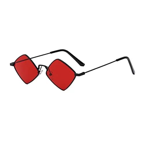 Dazzleimart Retro Diamond Shape Sunglasses for Men & Women | Trendy Metal Quadrilateral Shades UV Protection 139mm thumbnail 1