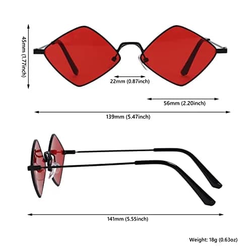 Dazzleimart Retro Diamond Shape Sunglasses for Men & Women | Trendy Metal Quadrilateral Shades UV Protection 139mm thumbnail 2