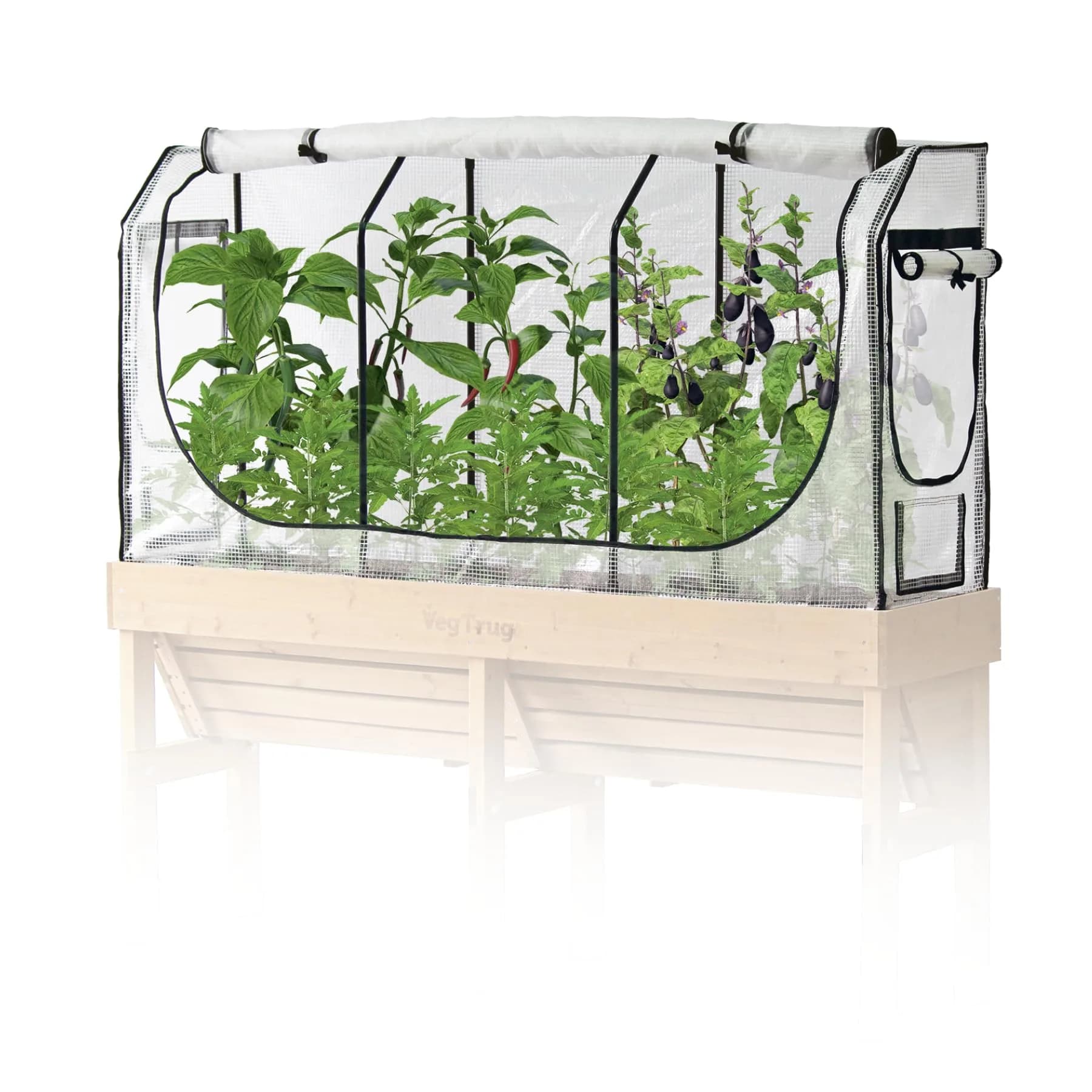 VegTrug Greenhouse Frame and Multi-Cover Set for Wall Hugger Medium 1.8m | Durable Micro Mesh & Steel Frame for Extended Growing Season — Medium 1.8m