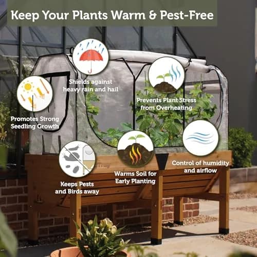 VegTrug Greenhouse Frame and Multi-Cover Set for Wall Hugger Medium 1.8m | Durable Micro Mesh & Steel Frame for Extended Growing Season thumbnail 4