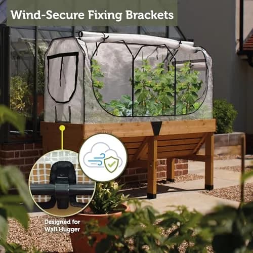 VegTrug Greenhouse Frame and Multi-Cover Set for Wall Hugger Medium 1.8m | Durable Micro Mesh & Steel Frame for Extended Growing Season thumbnail 8