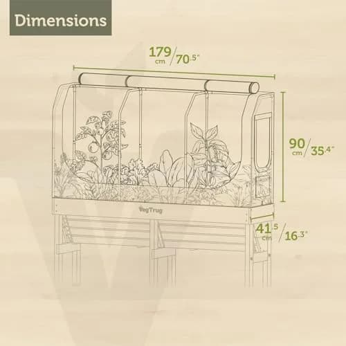 VegTrug Greenhouse Frame and Multi-Cover Set for Wall Hugger Medium 1.8m | Durable Micro Mesh & Steel Frame for Extended Growing Season thumbnail 2
