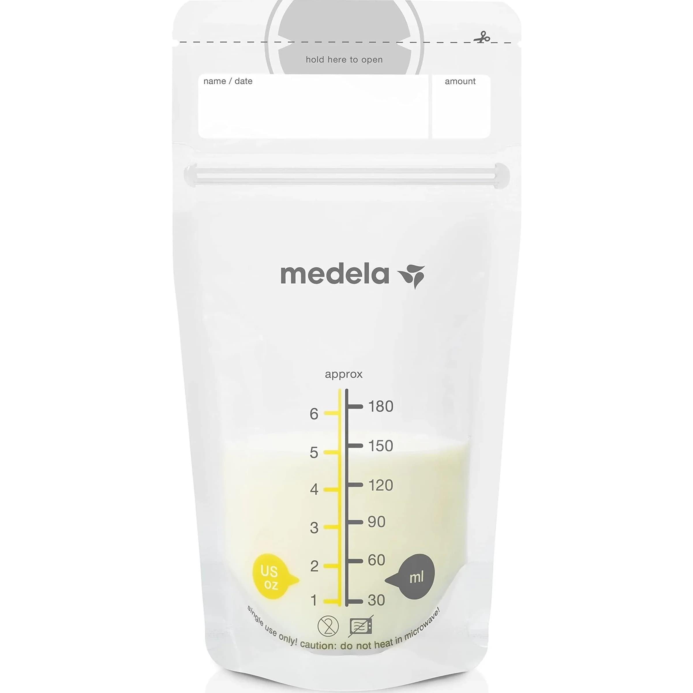 Medela Breastmilk Storage Bags 200 Count 180ml (6 Fl Oz) | Hygienically Pre-Sealed for Safe Breast Milk Storage — 200.0