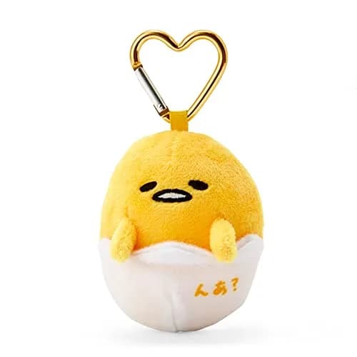 SANRIO Gudetama Mini Mascot Holder Yellow | Heart-Shaped Bag Accessory for Kids & Unisex thumbnail 1