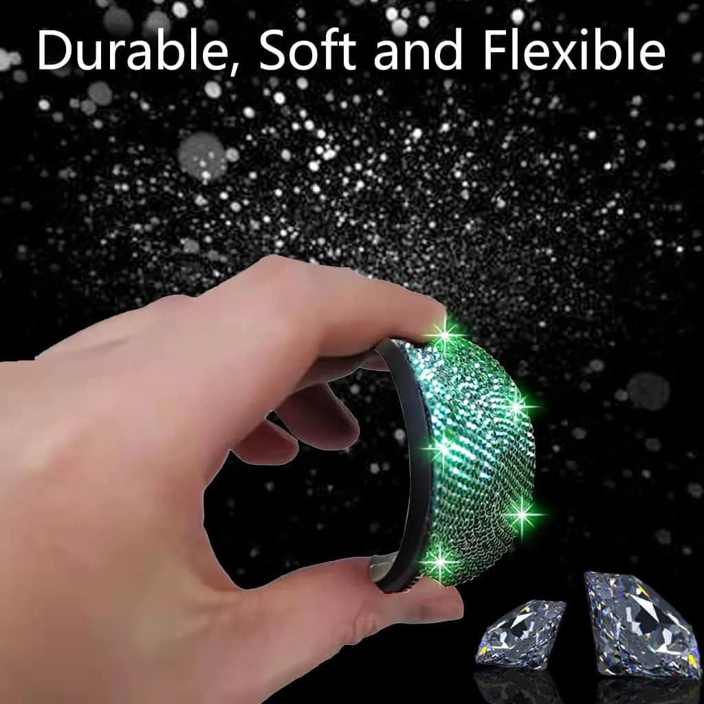 NBTEPEM Bling Car Cup Holder Coasters - 2.75 inch, 2 pcs, Green | Sparkle & Protect Your Car Interior - view 4