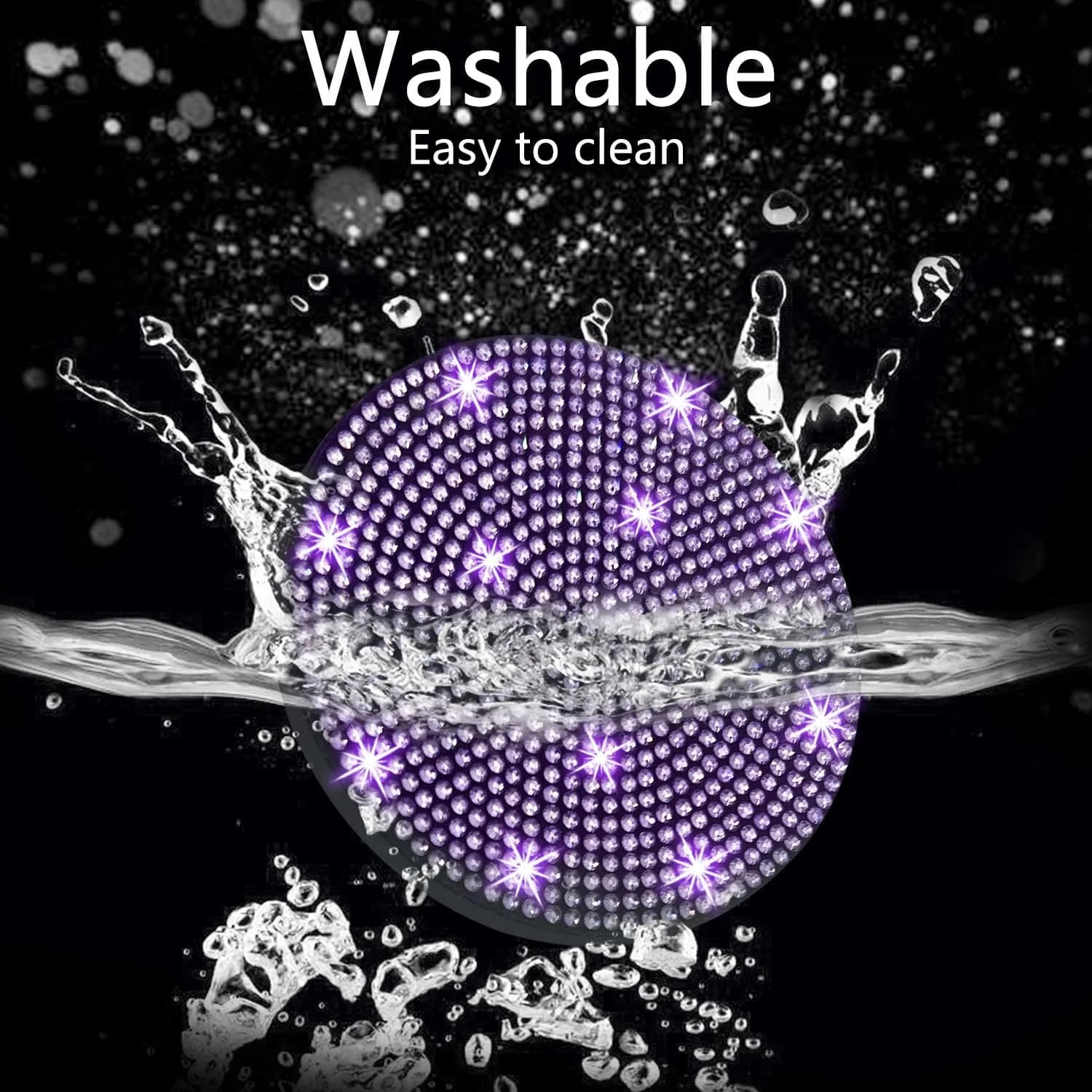 NBTEPEM Bling Car Cup Holder Coasters - 2 pcs, Purple Violet | Sparkle & Protect Your Car Interior - view 3