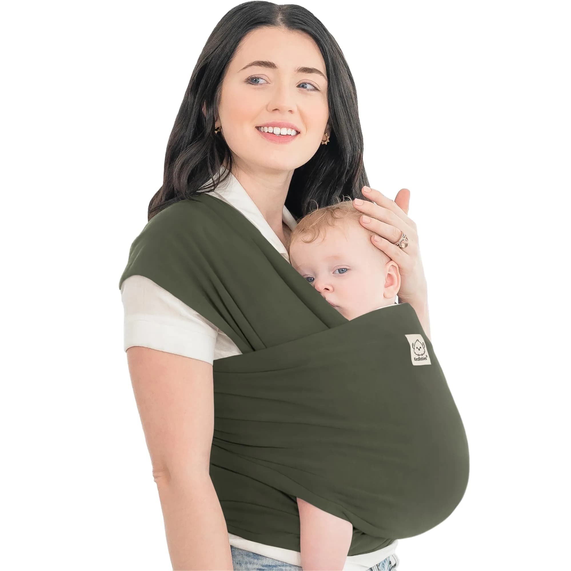 KeaBabies Original Baby Wrap Carrier - Forest Green, One Size - main product image