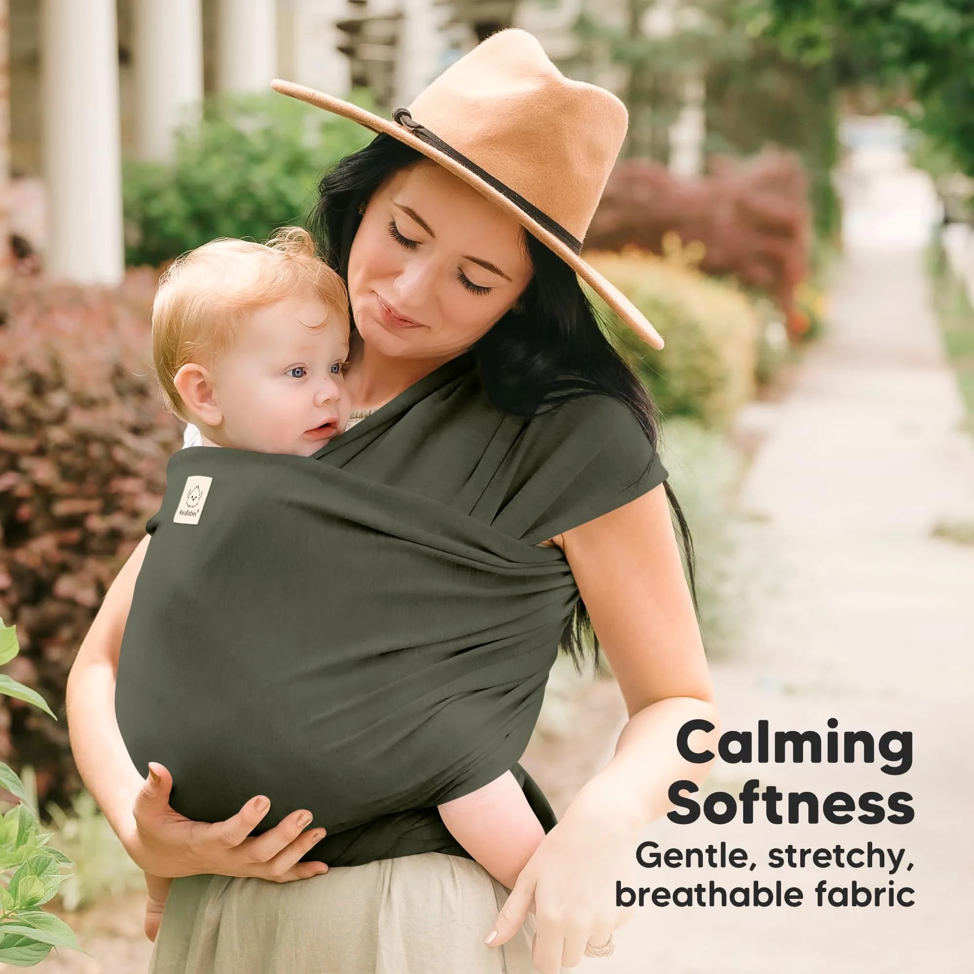 KeaBabies Original Baby Wrap Carrier - Forest Green, One Size - view 3