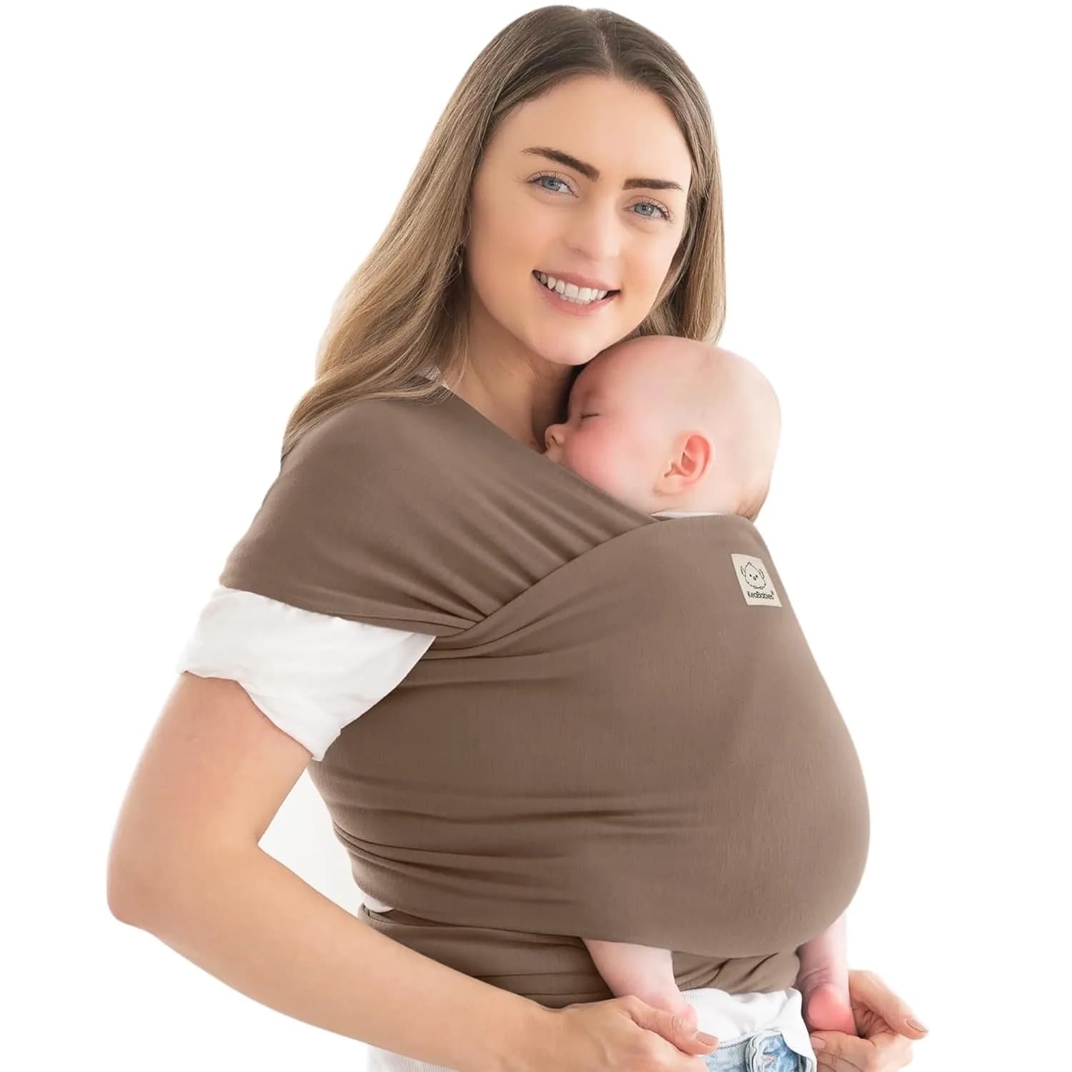 KeaBabies Original Baby Wrap Carrier - Saddle Brown | IHDI Certified, Breathable Fabric - main product image