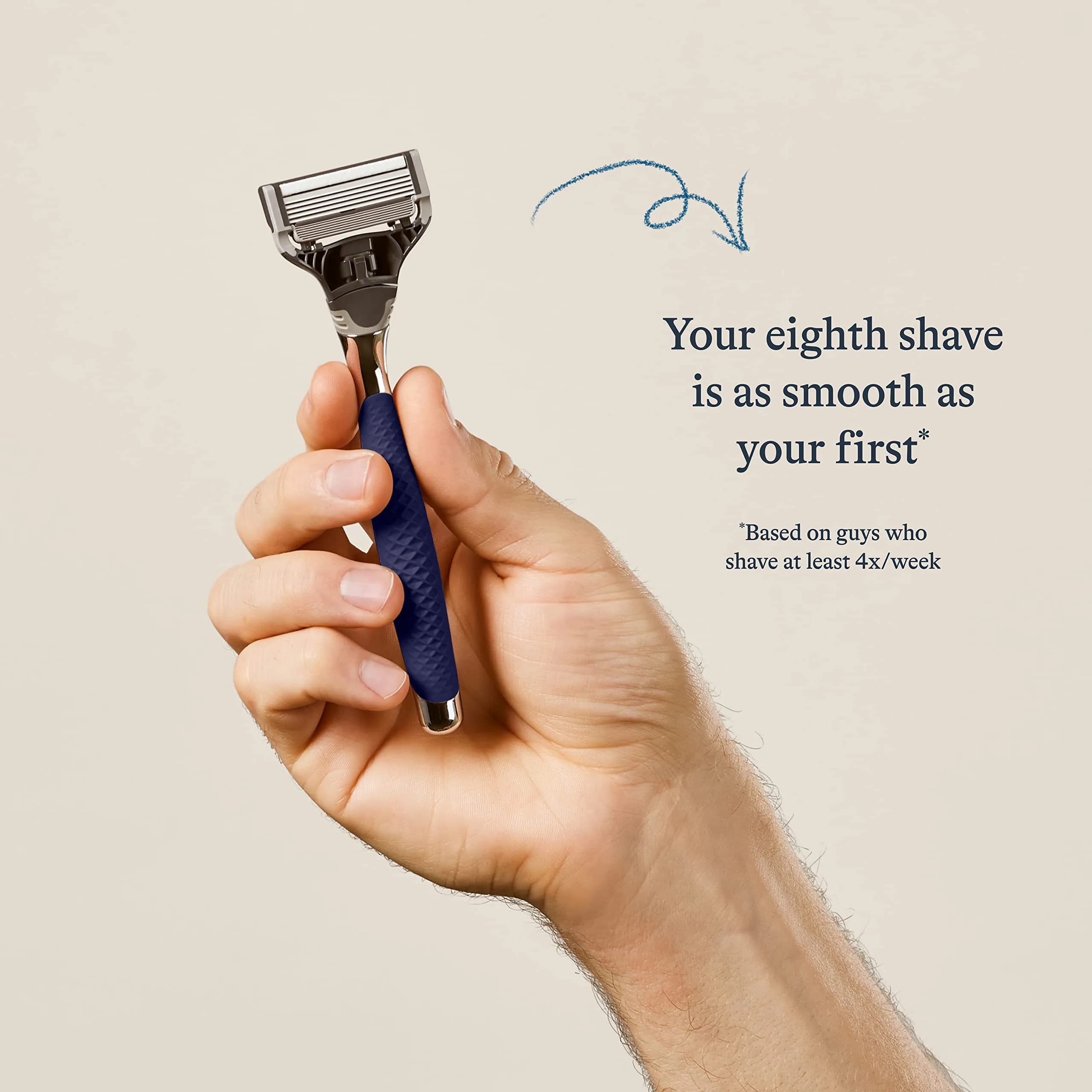 Harry's Original Shaving Kit for Men - Winston Handle & 3 German-Engineered Blade Refills | Chrome Edition - view 2