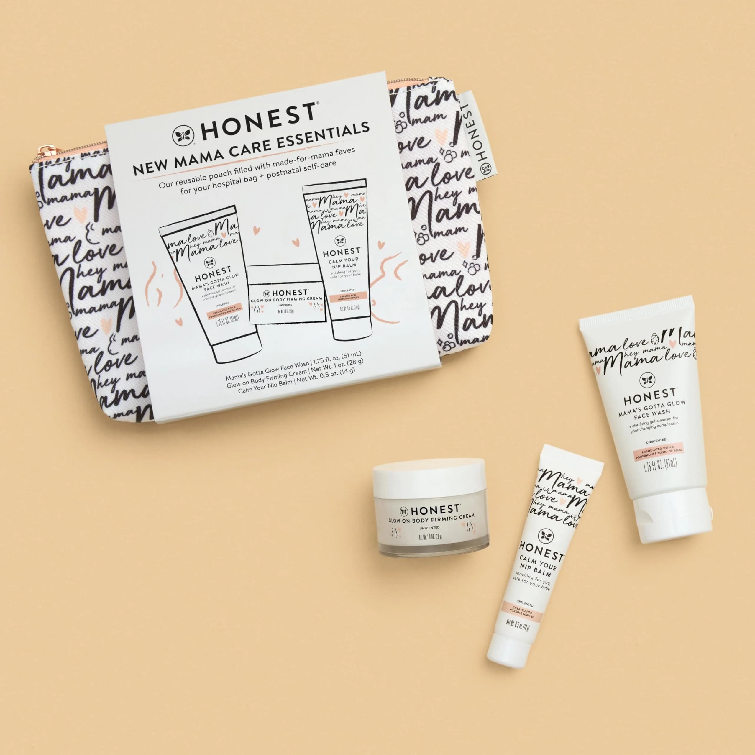 The Honest Company New Mama Mini Essentials Set: Travel Size Nip Balm & Body Cream, 3-Piece - view 2