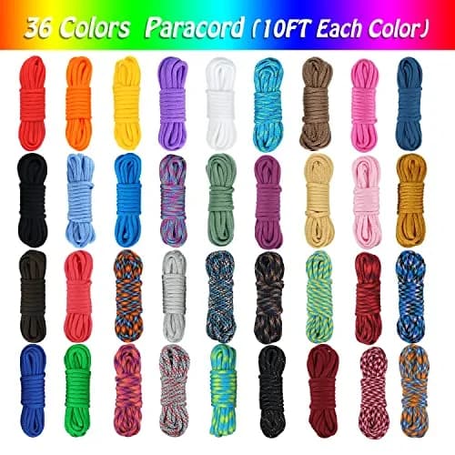 MONOBIN Paracord Kit with Jig & Accessories | 36 Colors for Crafts & Outdoor Use thumbnail 3