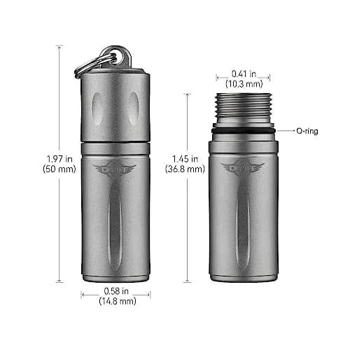 OKNIFE Otacle H1 Mini Keychain Pill Holder, Titanium Waterproof Pill Case | Compact, Water-Resistant & Stylish thumbnail 2