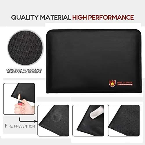 HSP-HSWITI Fireproof Document Bag Fire & Water Resistant File Folder A4 12 Pockets | Waterproof Safe Document Holder thumbnail 5