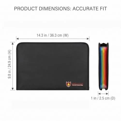 HSP-HSWITI Fireproof Document Bag Fire & Water Resistant File Folder A4 12 Pockets | Waterproof Safe Document Holder thumbnail 7