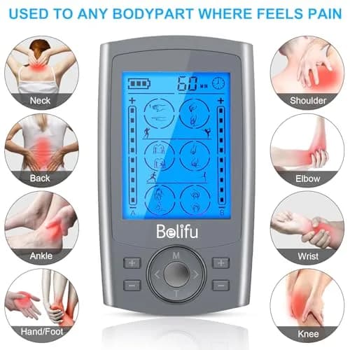 Belifu Dual Channel TENS EMS Unit 24 Modes Muscle Stimulator with 10 Pads | Pain Relief Therapy thumbnail 2