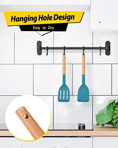BUNDLEPRO Silicone Spatula Set | BPA-Free, Heat-Resistant 446℉, 2 Pack, Blue thumbnail 6