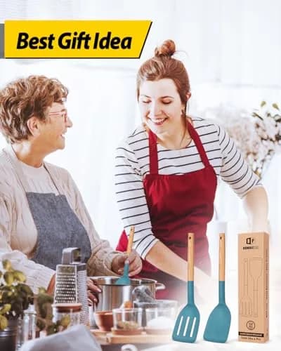 BUNDLEPRO Silicone Spatula Set | BPA-Free, Heat-Resistant 446℉, 2 Pack, Blue thumbnail 7