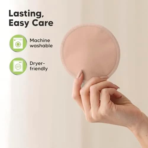 KeaBabies Reusable Nursing Pads for Breastfeeding (Neutrals, 12.2 cm / 4.8") | 4-Layer Absorbency for New Moms thumbnail 7