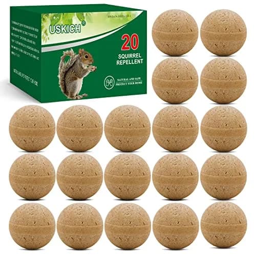 USKICH 20-Pack Rodent Repellent Balls | 120 sq ft Coverage — Brown-squirrel